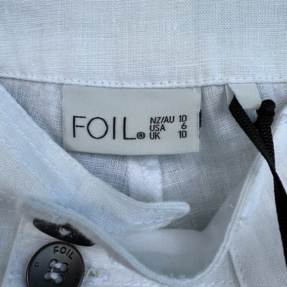 FOIL White Linen Jogger-Style Pant NWT - Picture 4 of 5